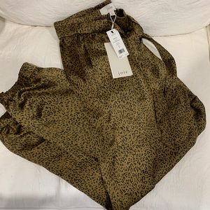 Joie Sequoya Leopard Satin Joggers NEW, WITH TAGS